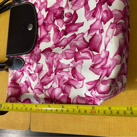 Longchamp Le Pliage Pink Floral Tote Bag - Picture 2 of 13